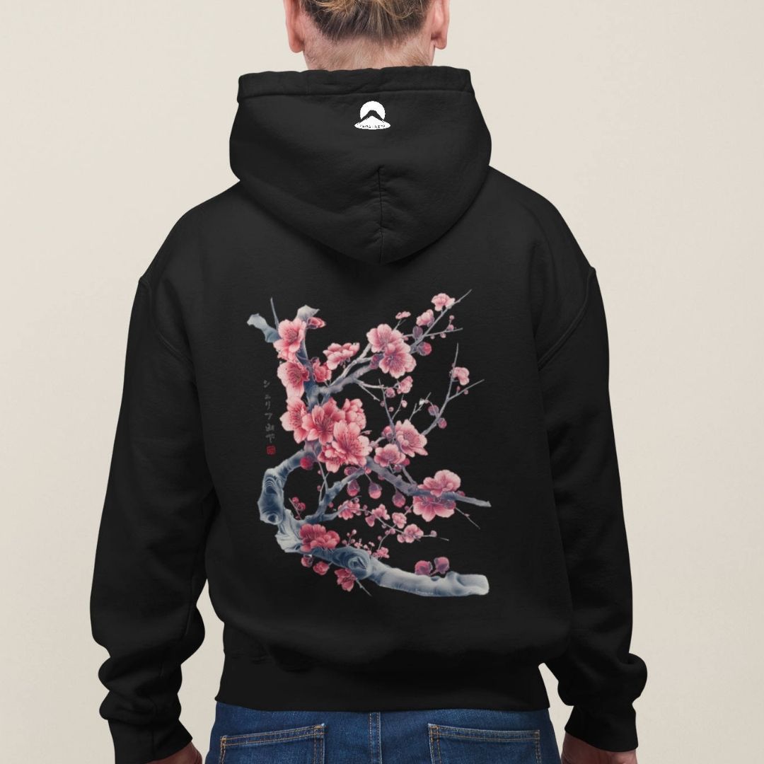 SAKURA – Visible Sign Hoodie (Unisex, Schwarz, Backprint) | YAMASHITA