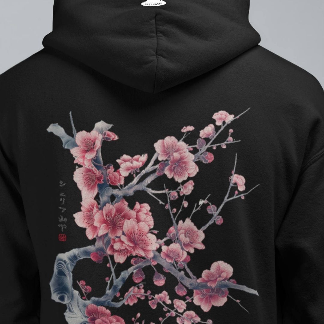SAKURA – Visible Sign Hoodie (Unisex, Schwarz, Backprint) | YAMASHITA