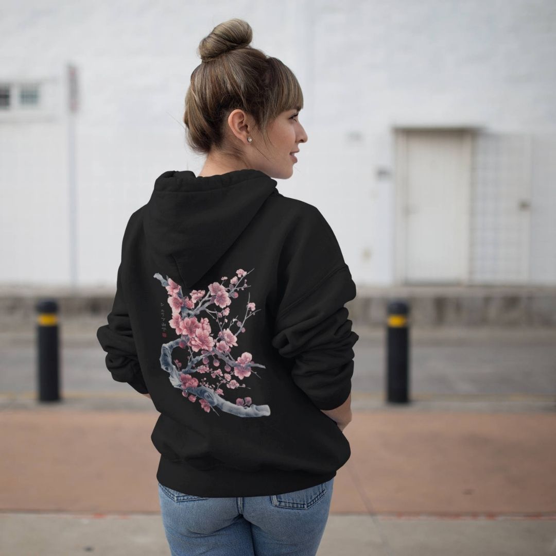 SAKURA – Visible Sign Hoodie (Unisex, Schwarz, Backprint) | YAMASHITA