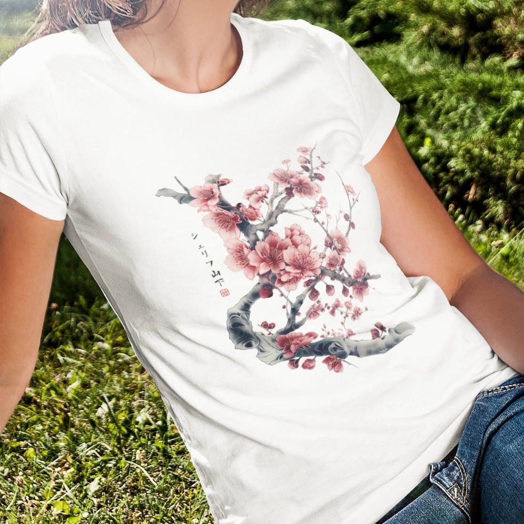 SAKURA – Visible Sign T-Shirt (Damen, Weiß) | YAMASHITA