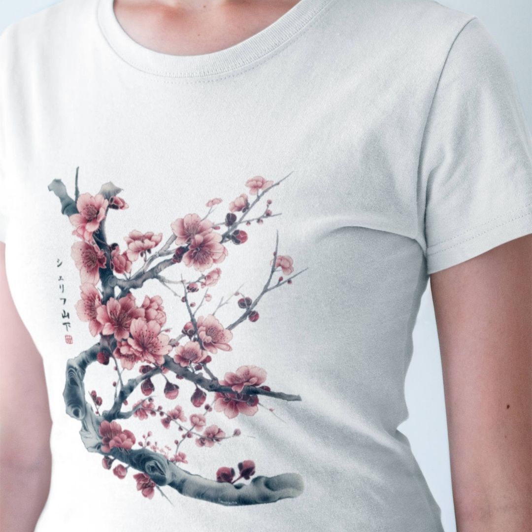 SAKURA – Visible Sign T-Shirt (Damen, Weiß) | YAMASHITA