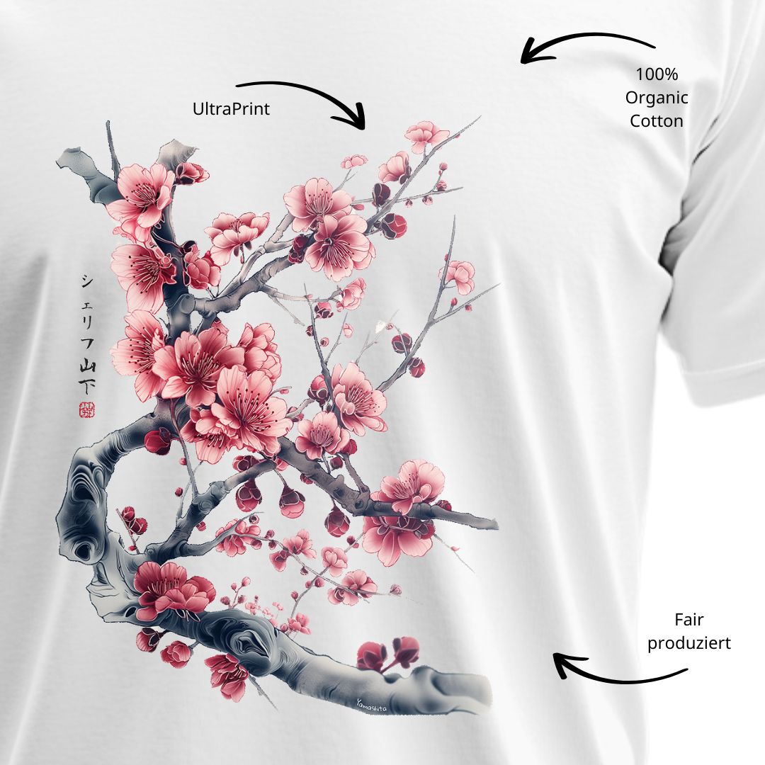 SAKURA – Visible Sign T-Shirt (Herren, Weiß) | YAMASHITA
