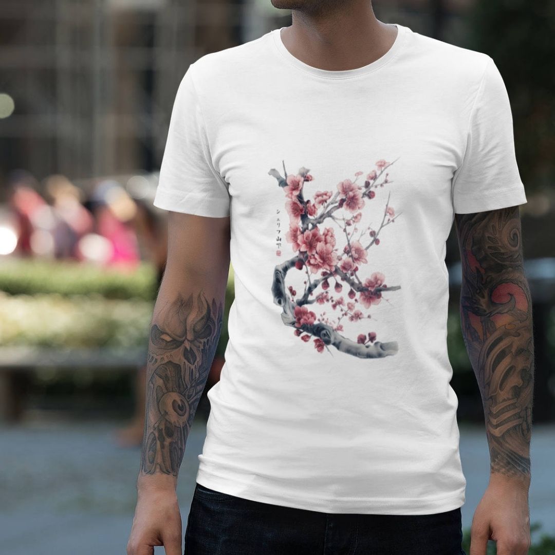SAKURA – Visible Sign T-Shirt (Herren, Weiß) | YAMASHITA