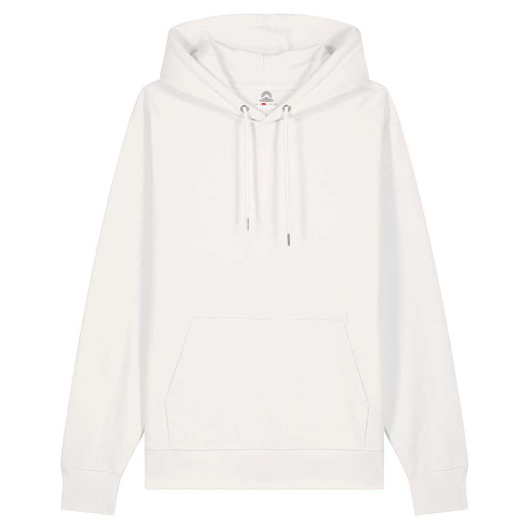 Japan Geisha Hoodie Unisex Damen Herren im Tattoo-Style von YAMASHITA in off-white natur-weiss - Motiv hinten
