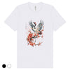 Japan Crane & Flower Unisex T-Shirt im Tattoo-Style von YAMASHITA