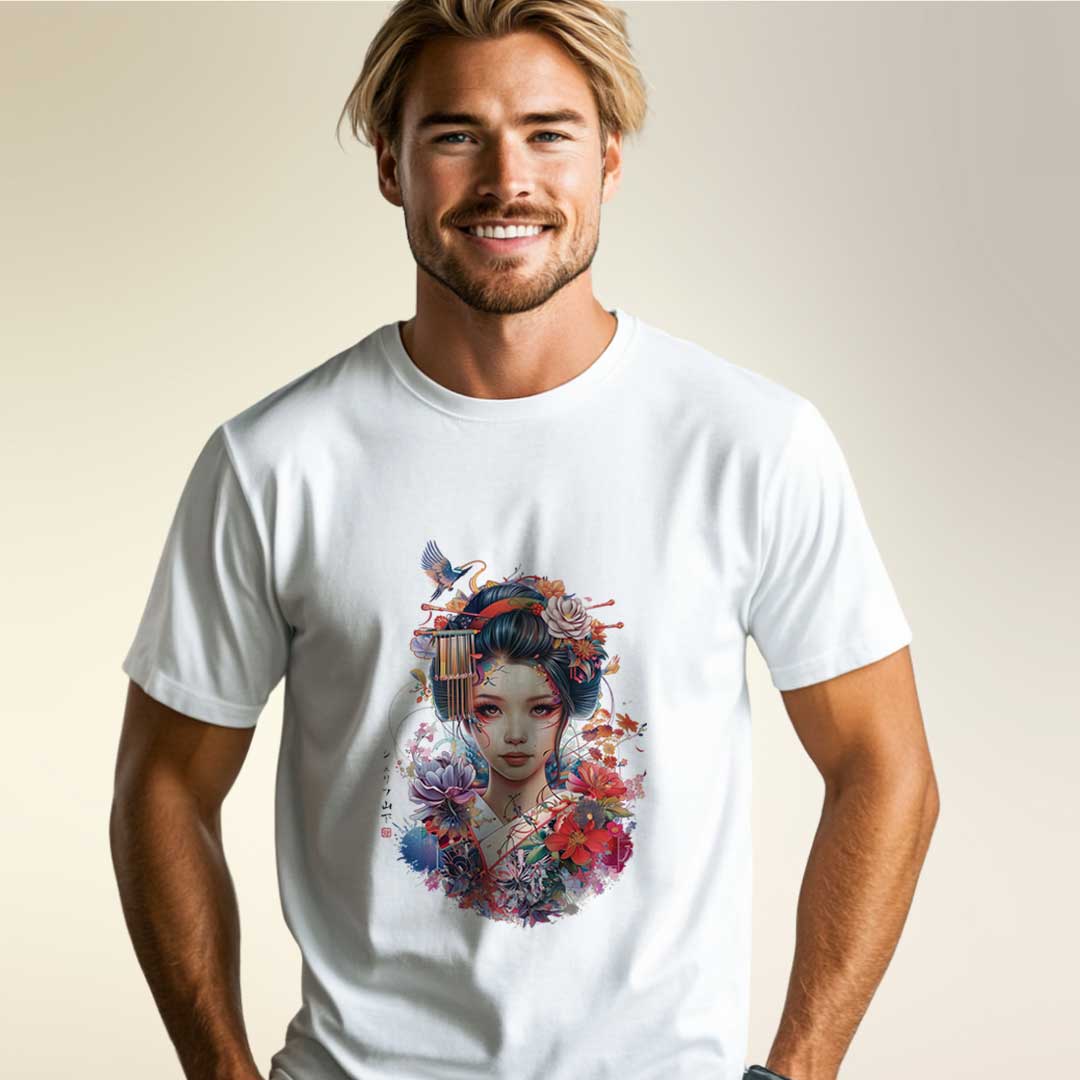 Japan Geisha Unisex T-Shirt im Tattoo-Style von YAMASHITA