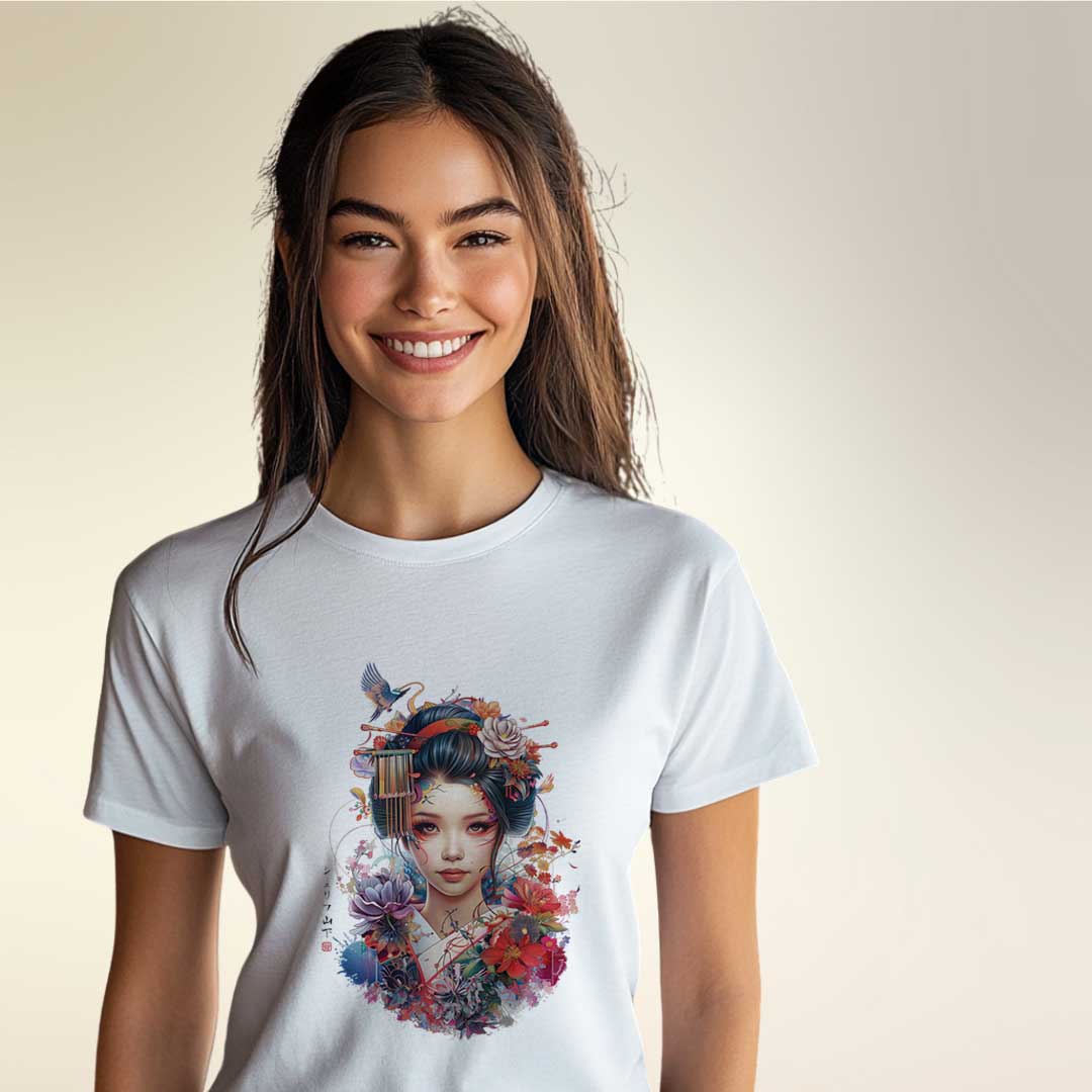 Japan Geisha Unisex T-Shirt im Tattoo-Style von YAMASHITA