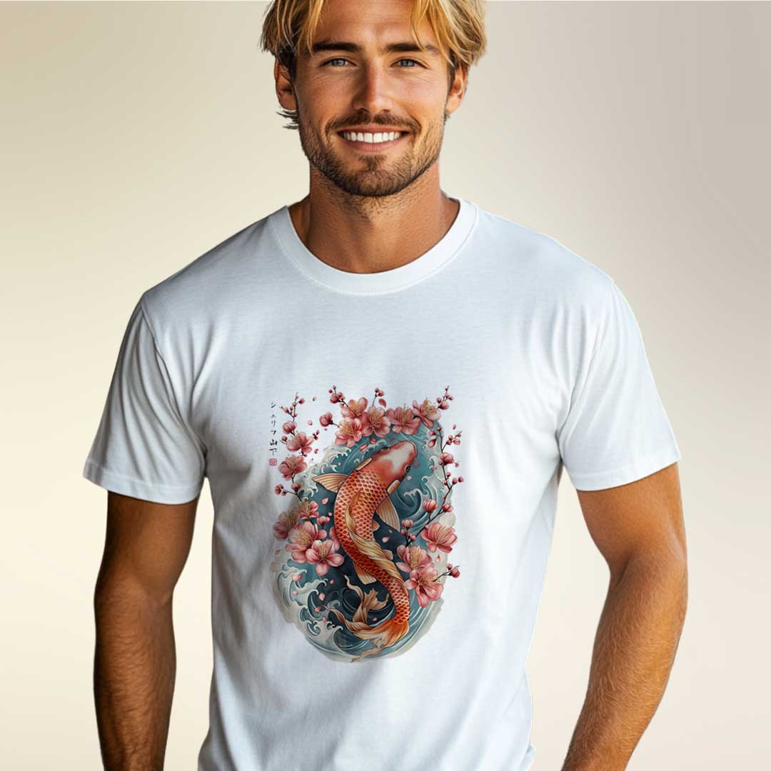 Japan Koi Unisex T-Shirt im Tattoo-Style von YAMASHITA