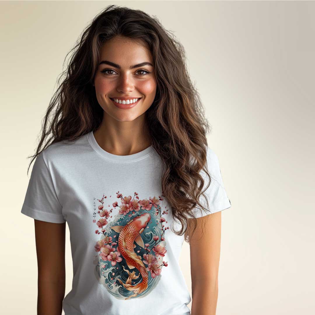 Japan Koi Unisex T-Shirt im Tattoo-Style von YAMASHITA