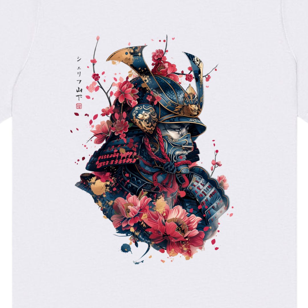 Japan Samurai Unisex T-Shirt im Tattoo-Style von YAMASHITA
