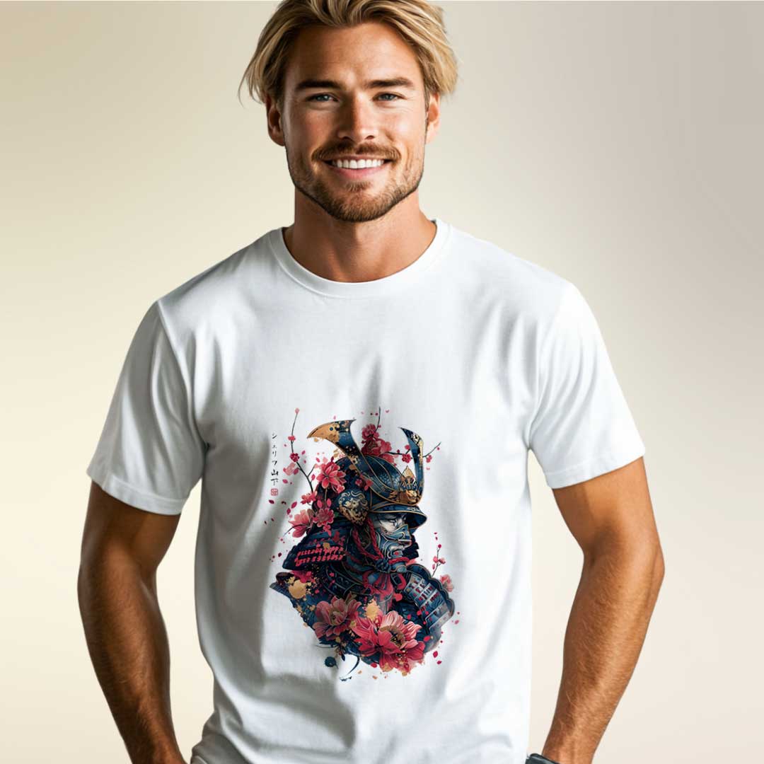 Japan Samurai Unisex T-Shirt im Tattoo-Style von YAMASHITA