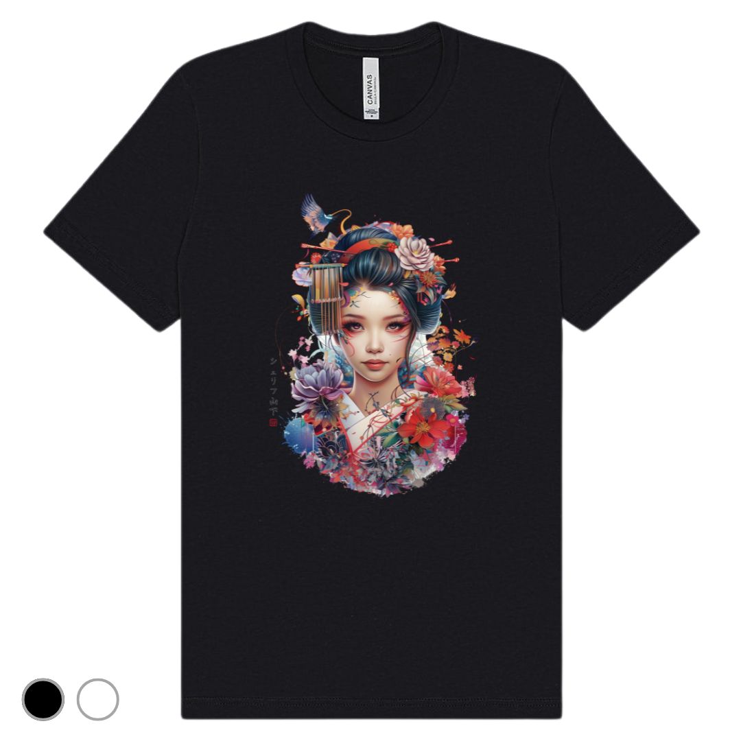 Japan Geisha Unisex T-Shirt im Tattoo-Style von YAMASHITA