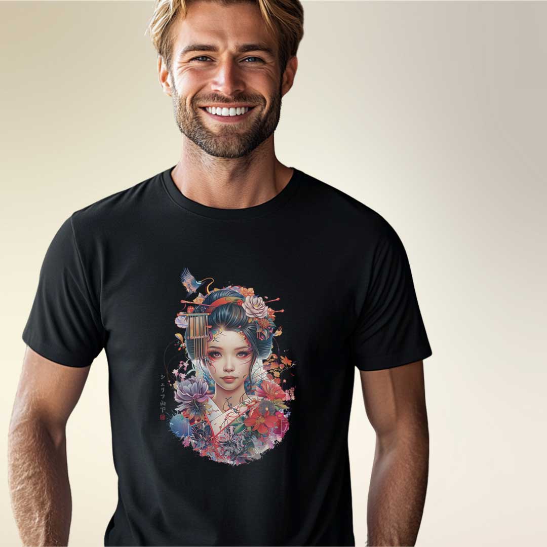 Japan Geisha Unisex T-Shirt im Tattoo-Style von YAMASHITA