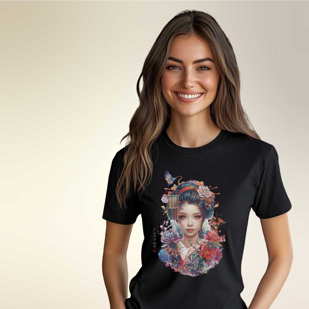 Japan Geisha Unisex T-Shirt im Tattoo-Style von YAMASHITA