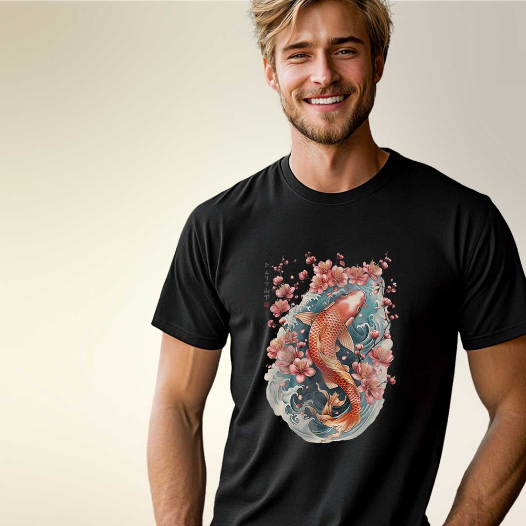 Japan Koi Unisex T-Shirt im Tattoo-Style von YAMASHITA