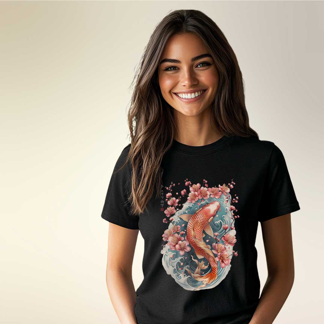 Japan Koi Unisex T-Shirt im Tattoo-Style von YAMASHITA