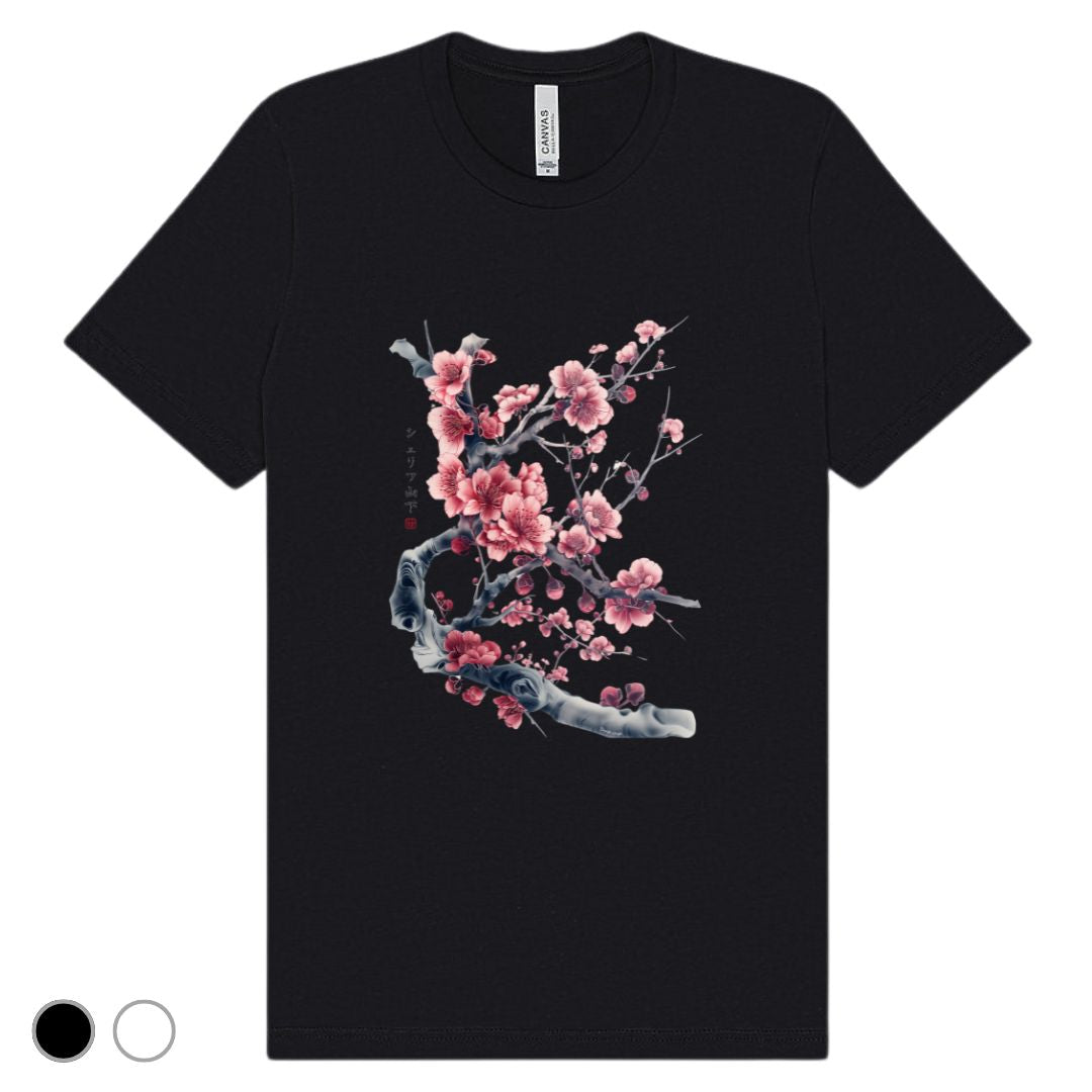 Japan Sakura Cherry Blossom Unisex T-Shirt im Tattoo-Style von YAMASHITA