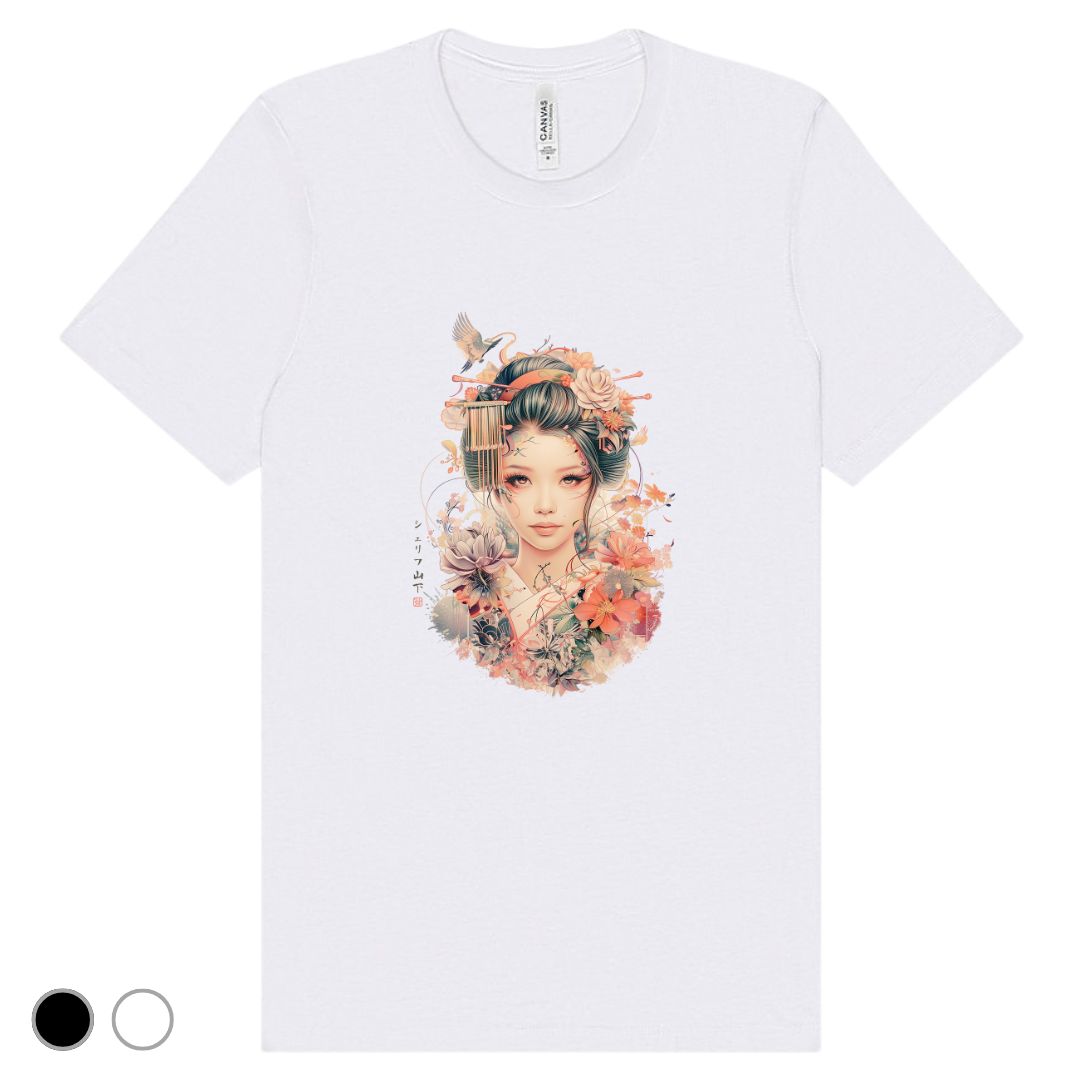 Japan Geisha Unisex T-Shirt im Vintage-Style von YAMASHITA