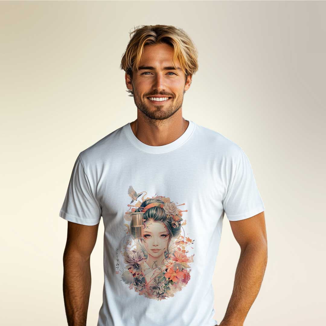 Japan Geisha Unisex T-Shirt im Vintage-Style von YAMASHITA