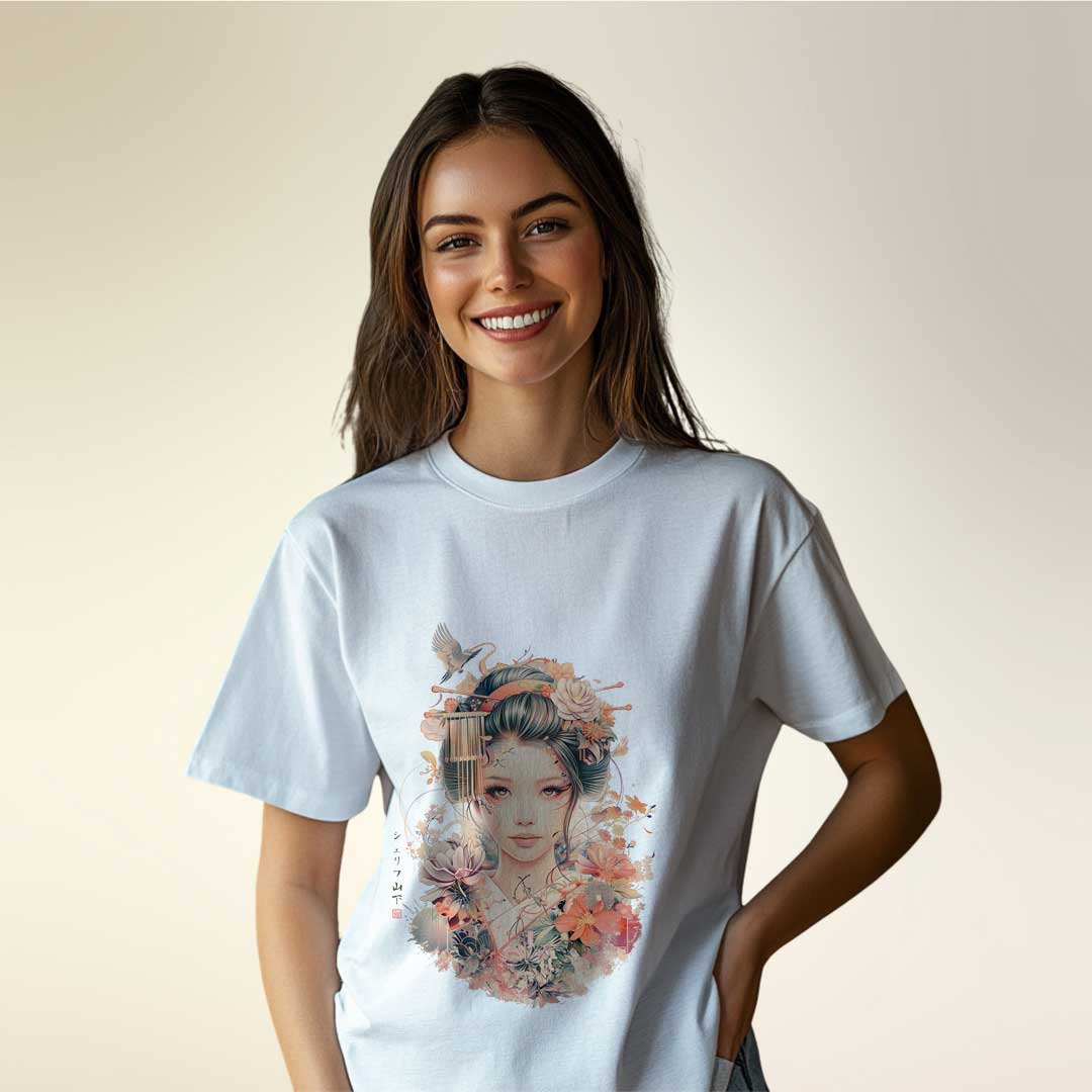 Japan Geisha Unisex T-Shirt im Vintage-Style von YAMASHITA