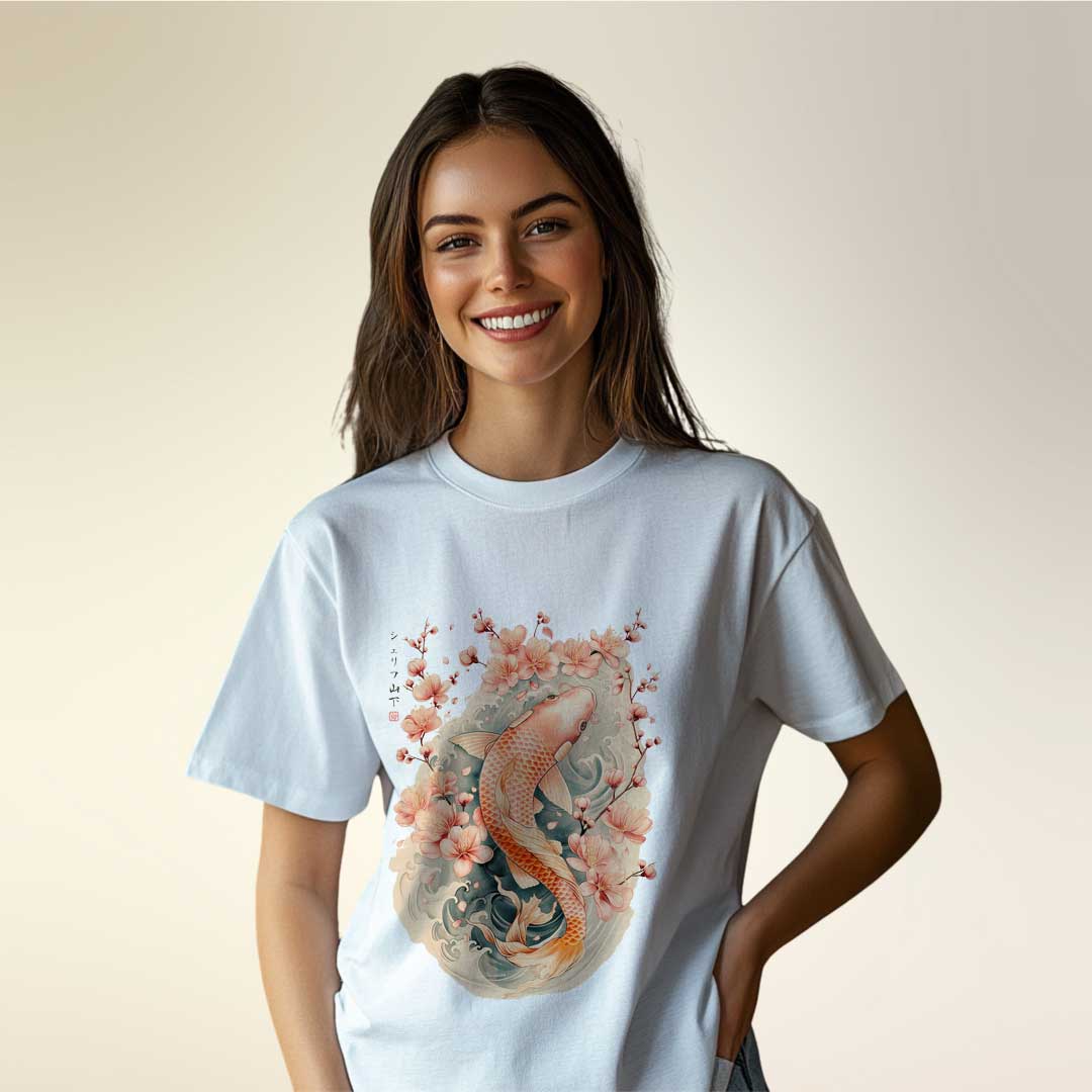 Japan Koi Unisex T-Shirt im Vintage-Style von YAMASHITA
