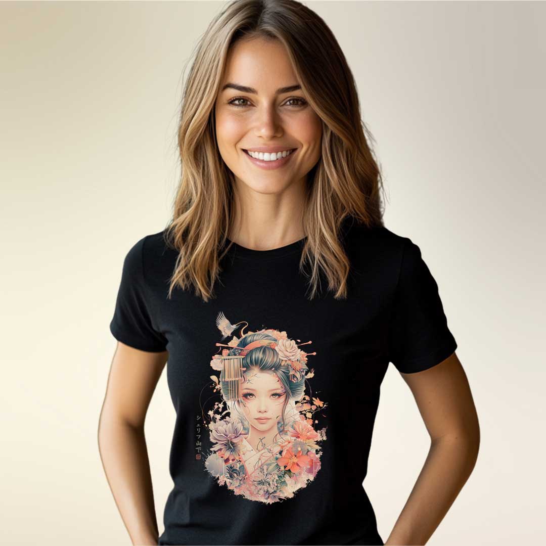Japan Geisha Unisex T-Shirt im Vintage-Style von YAMASHITA