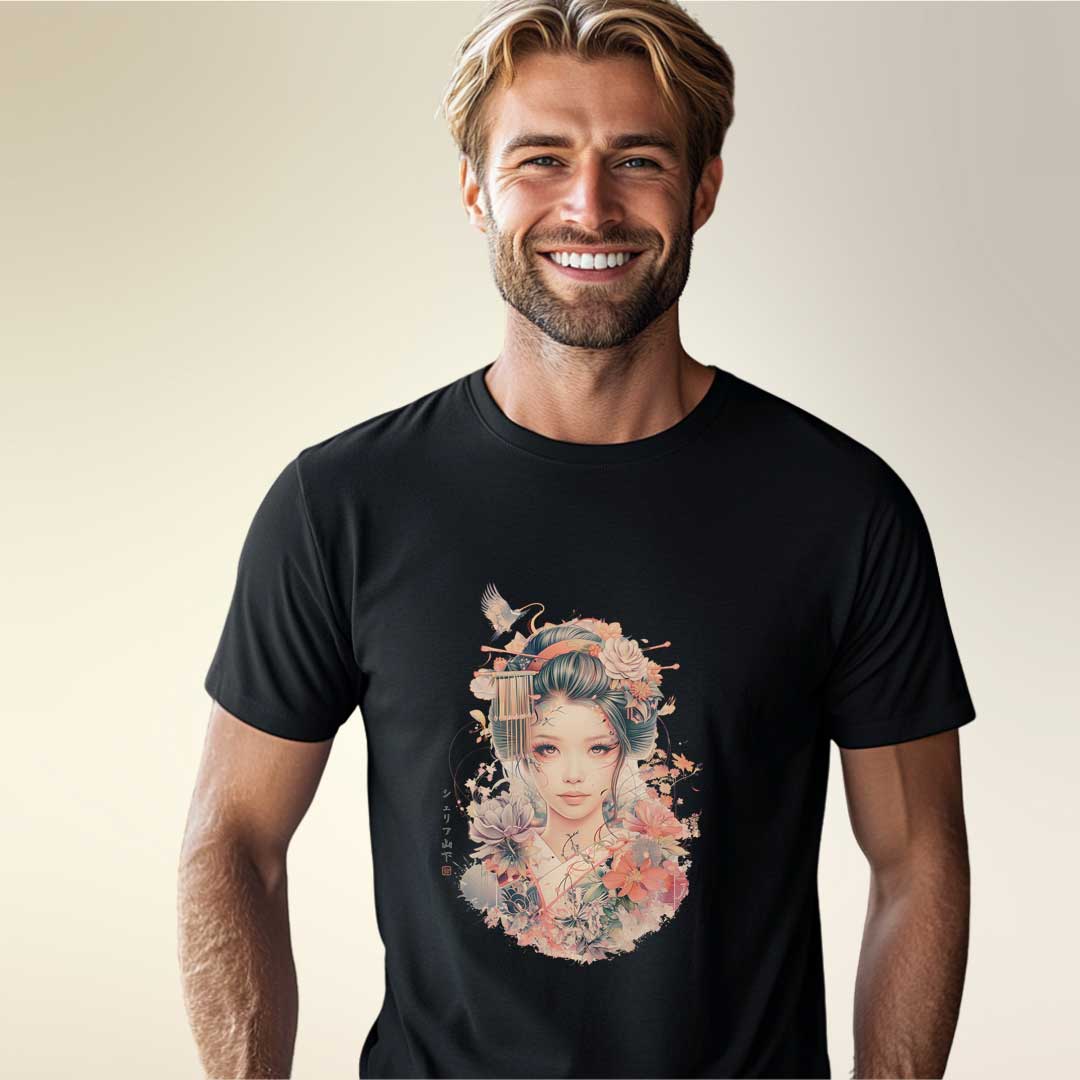Japan Geisha Unisex T-Shirt im Vintage-Style von YAMASHITA