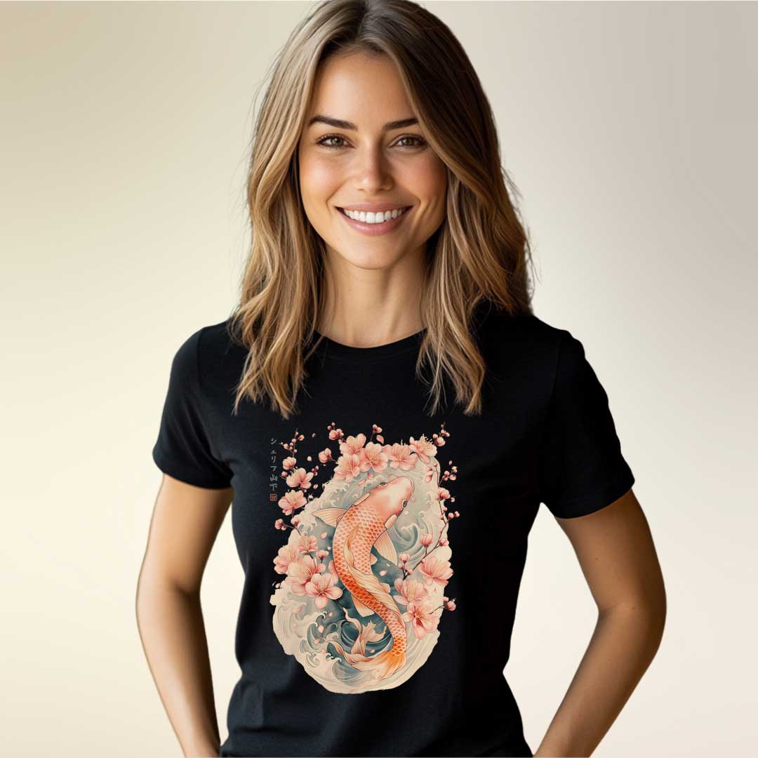 Japan Koi Unisex T-Shirt im Vintage-Style von YAMASHITA
