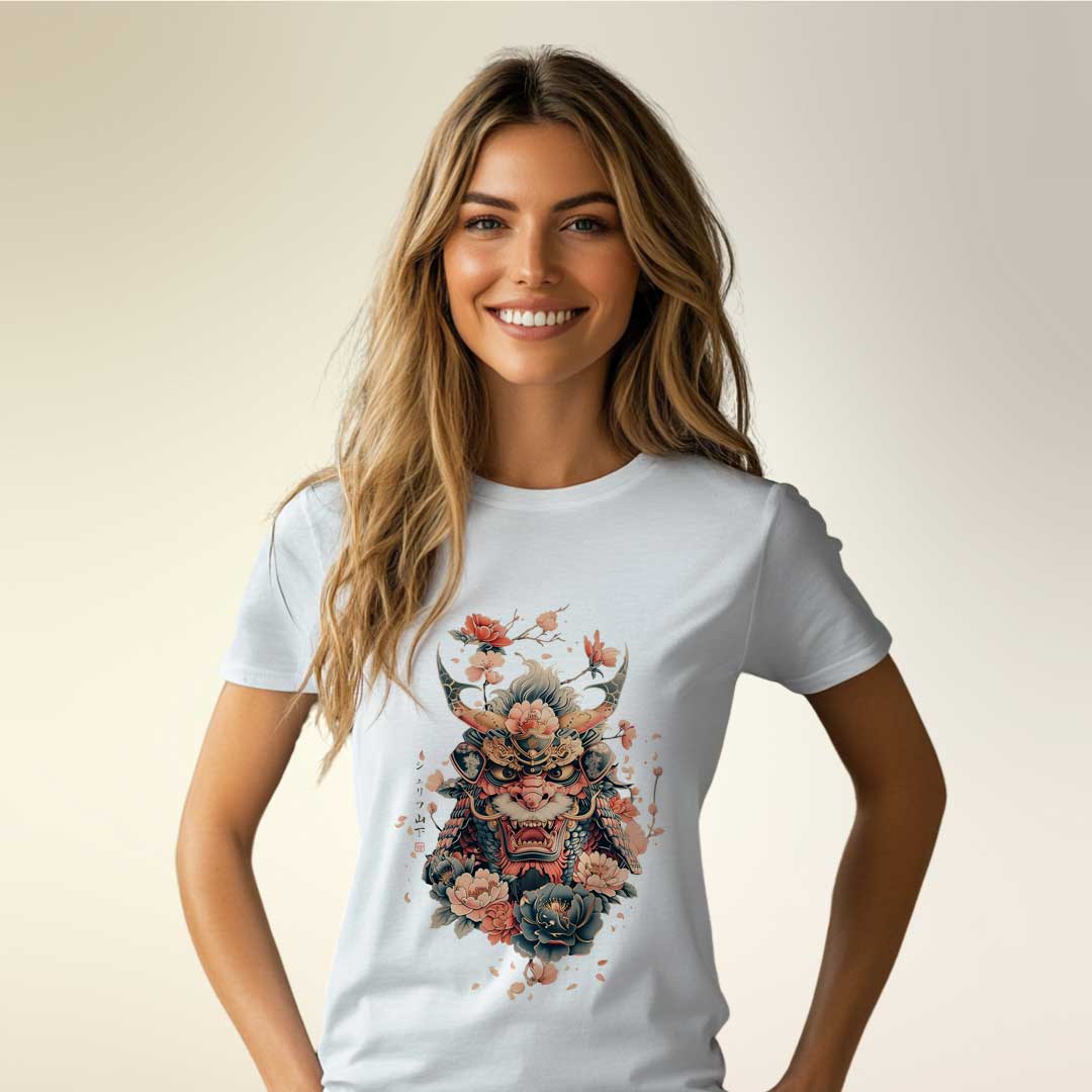 Japan Oni Damen T-Shirt im Vintage-Style von YAMASHITA