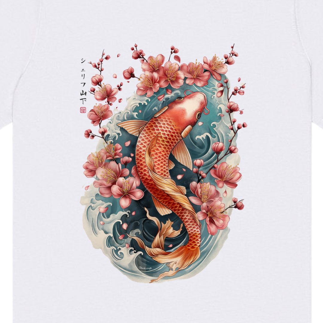 Japan Koi Unisex Oversized T-Shirt im Tattoo-Style von YAMASHITA