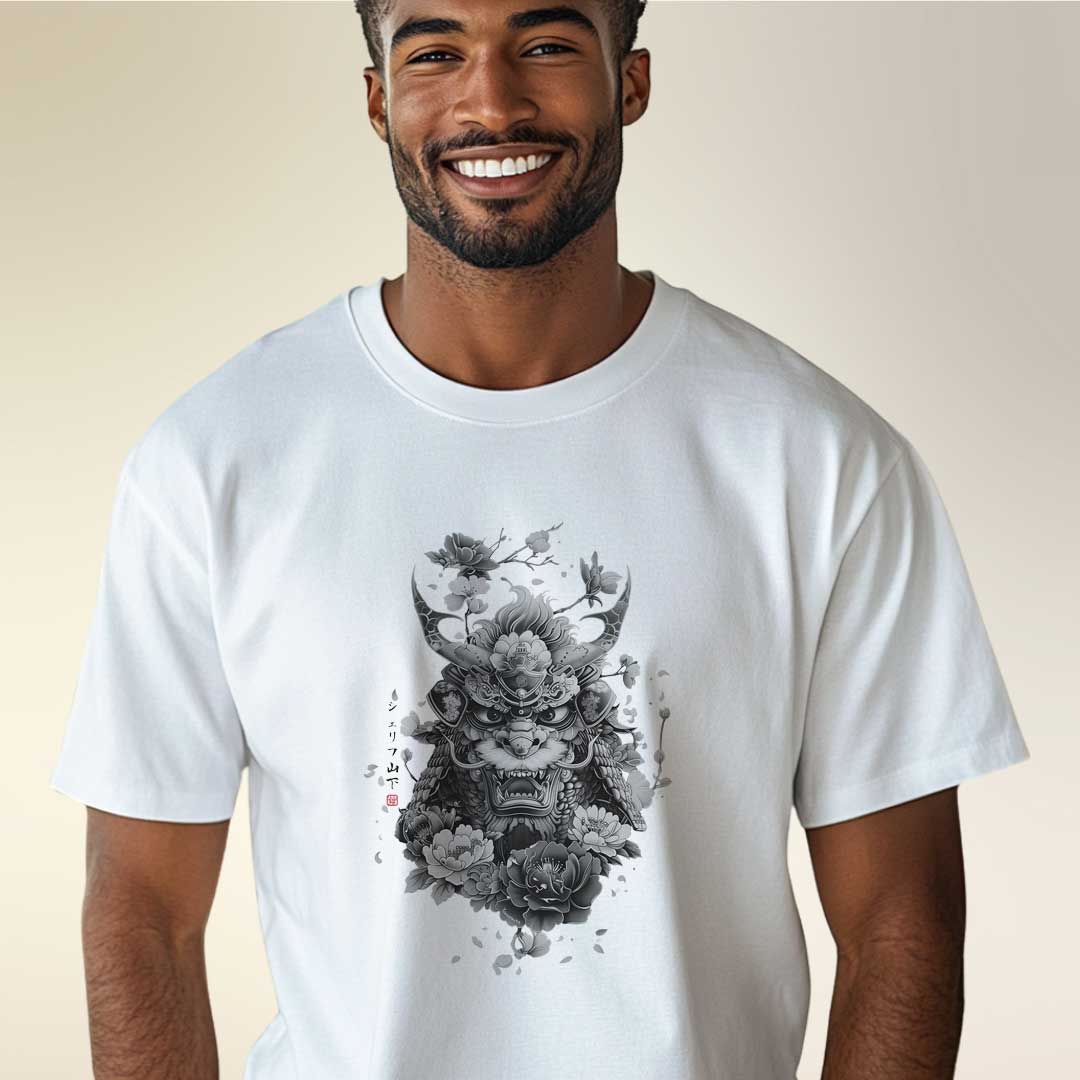Japan Oni Unisex Oversized T-Shirt im Sumi-e-Stil von YAMASHITA