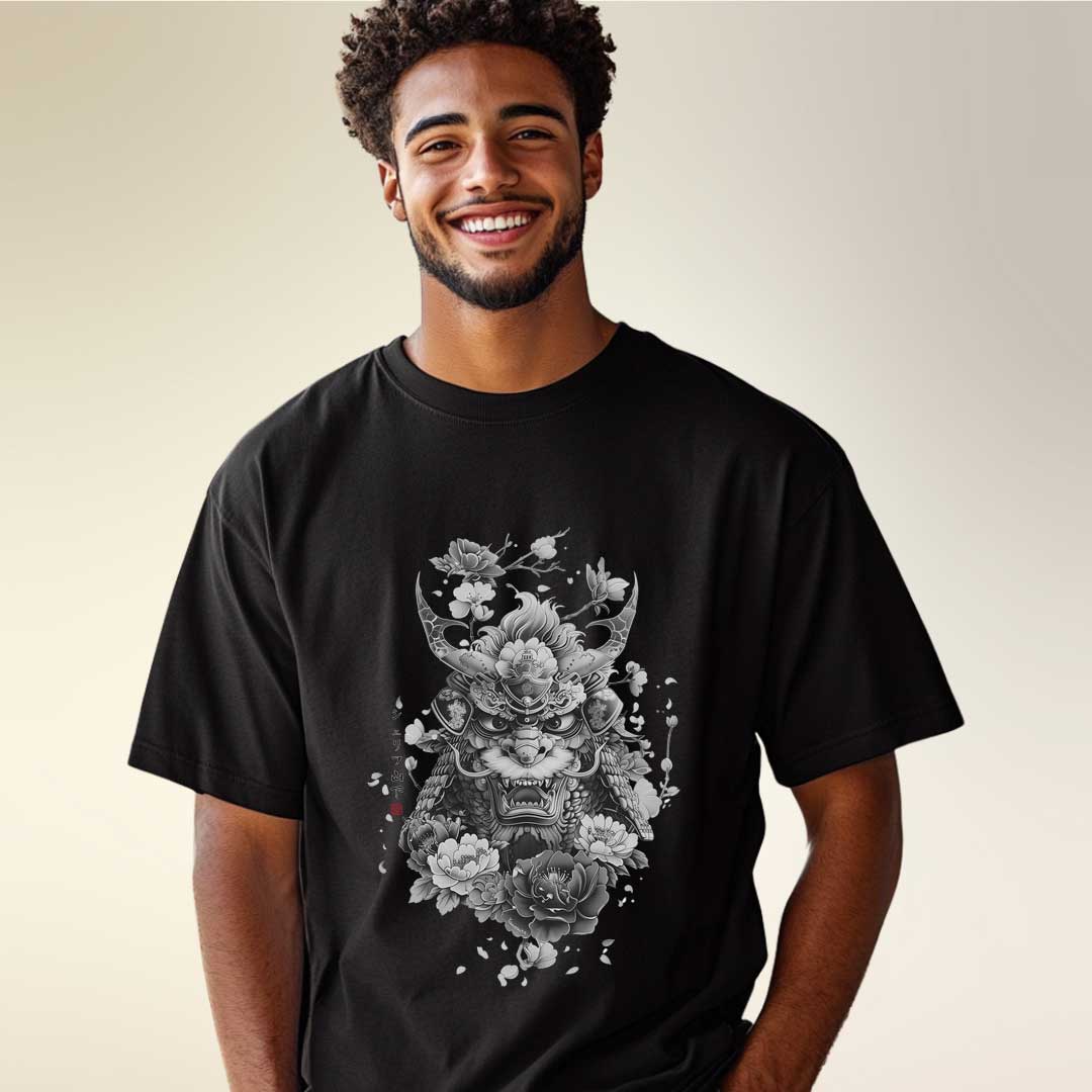Japan Oni Unisex Oversized T-Shirt im Sumi-e-Stil von YAMASHITA