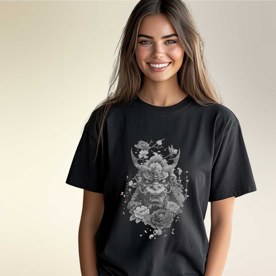Japan Oni Unisex Oversized T-Shirt im Sumi-e-Stil von YAMASHITA