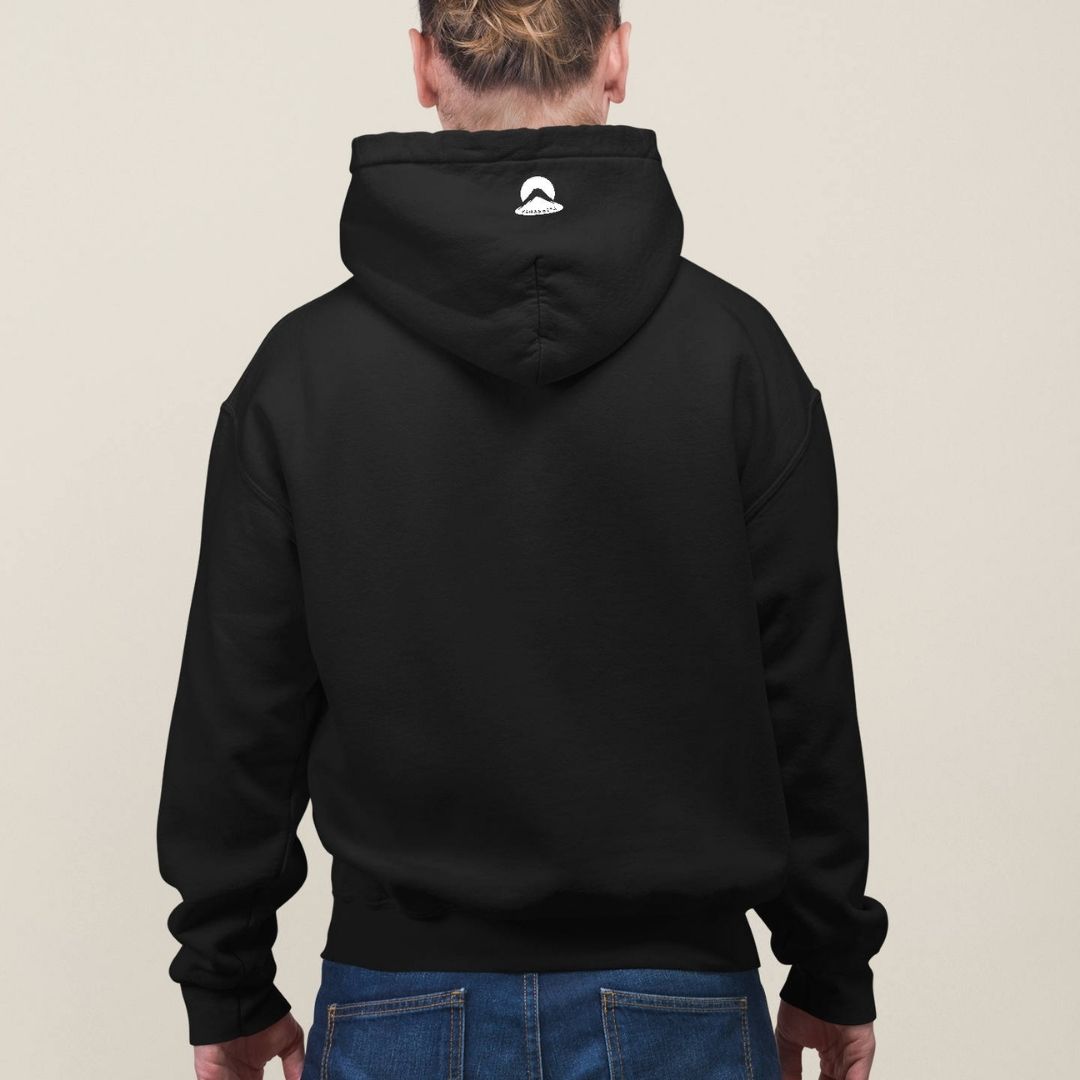 CRANE & FLOWER – Visible Sign Hoodie (Unisex, Schwarz, Frontprint) | YAMASHITA
