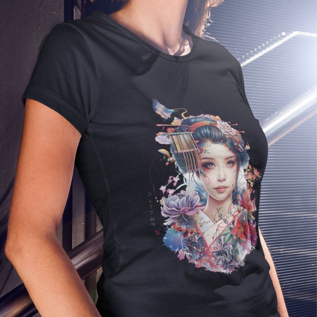 GEISHA – Visible Sign T-Shirt (Damen, Schwarz) | YAMASHITA