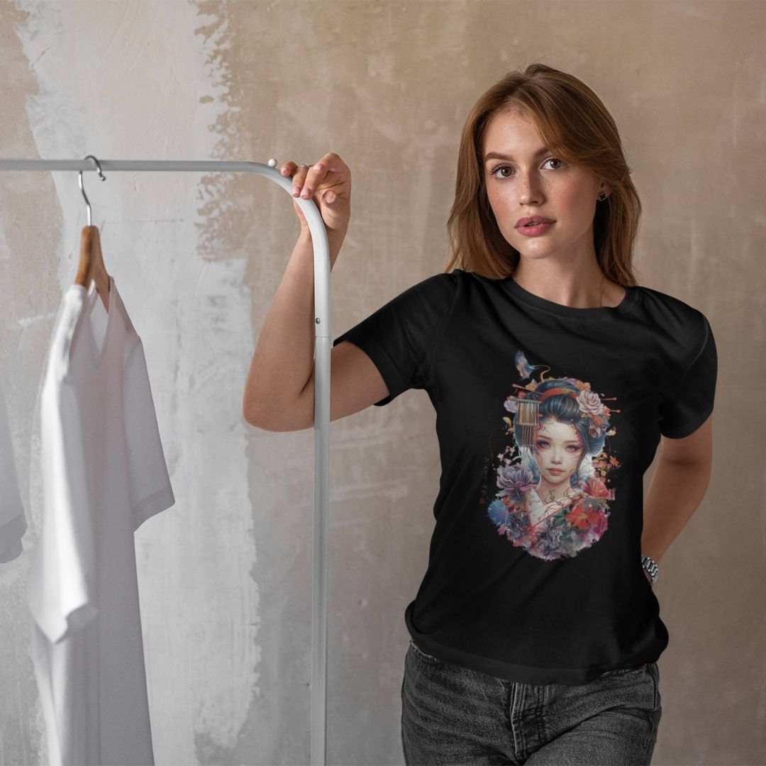 GEISHA – Visible Sign T-Shirt (Damen, Schwarz) | YAMASHITA