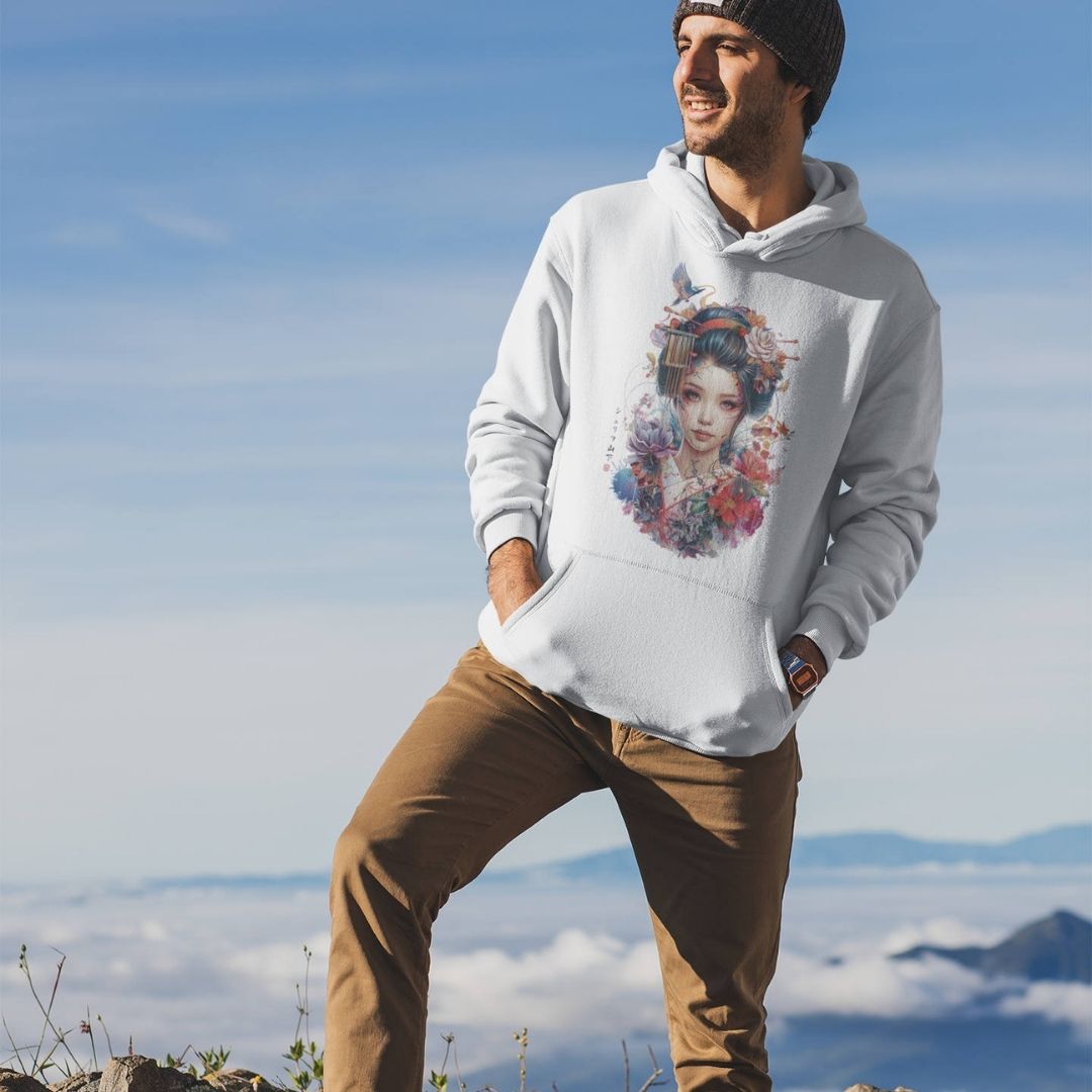 GEISHA – Visible Sign Hoodie (Unisex, Off-White, Frontprint) | YAMASHITA