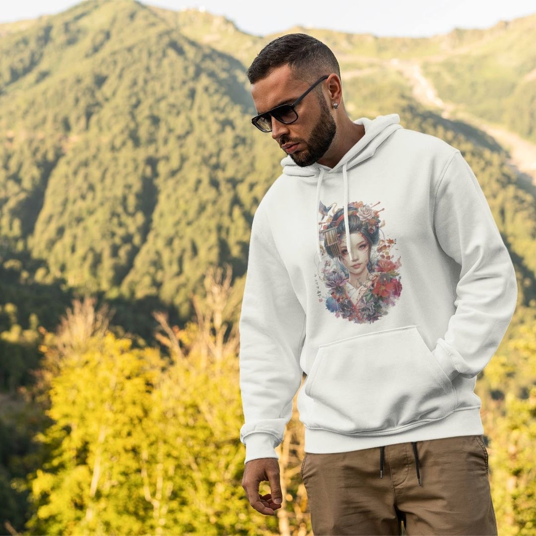 GEISHA – Visible Sign Hoodie (Unisex, Off-White, Frontprint) | YAMASHITA