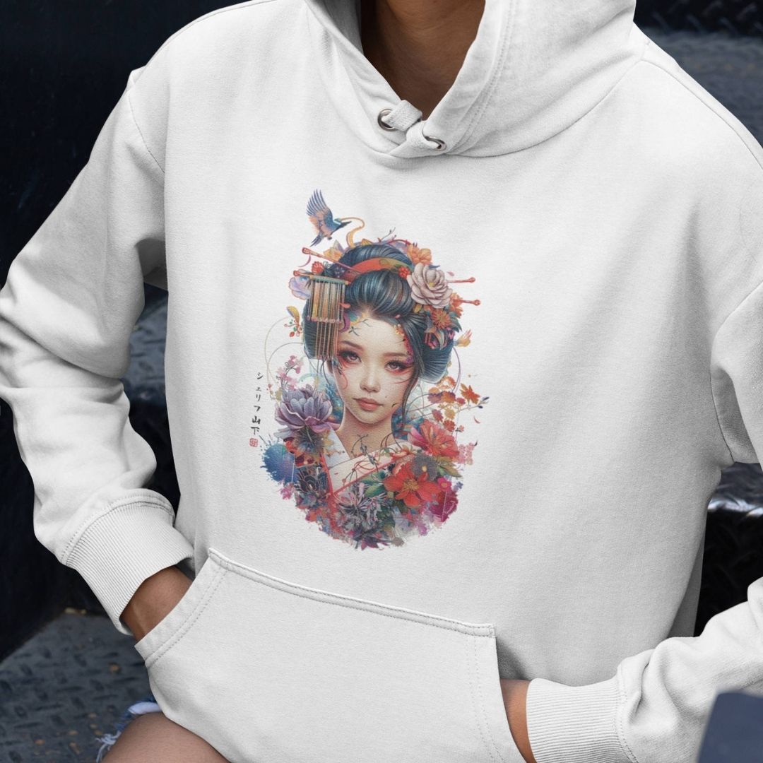 GEISHA – Visible Sign Hoodie (Unisex, Off-White, Frontprint) | YAMASHITA
