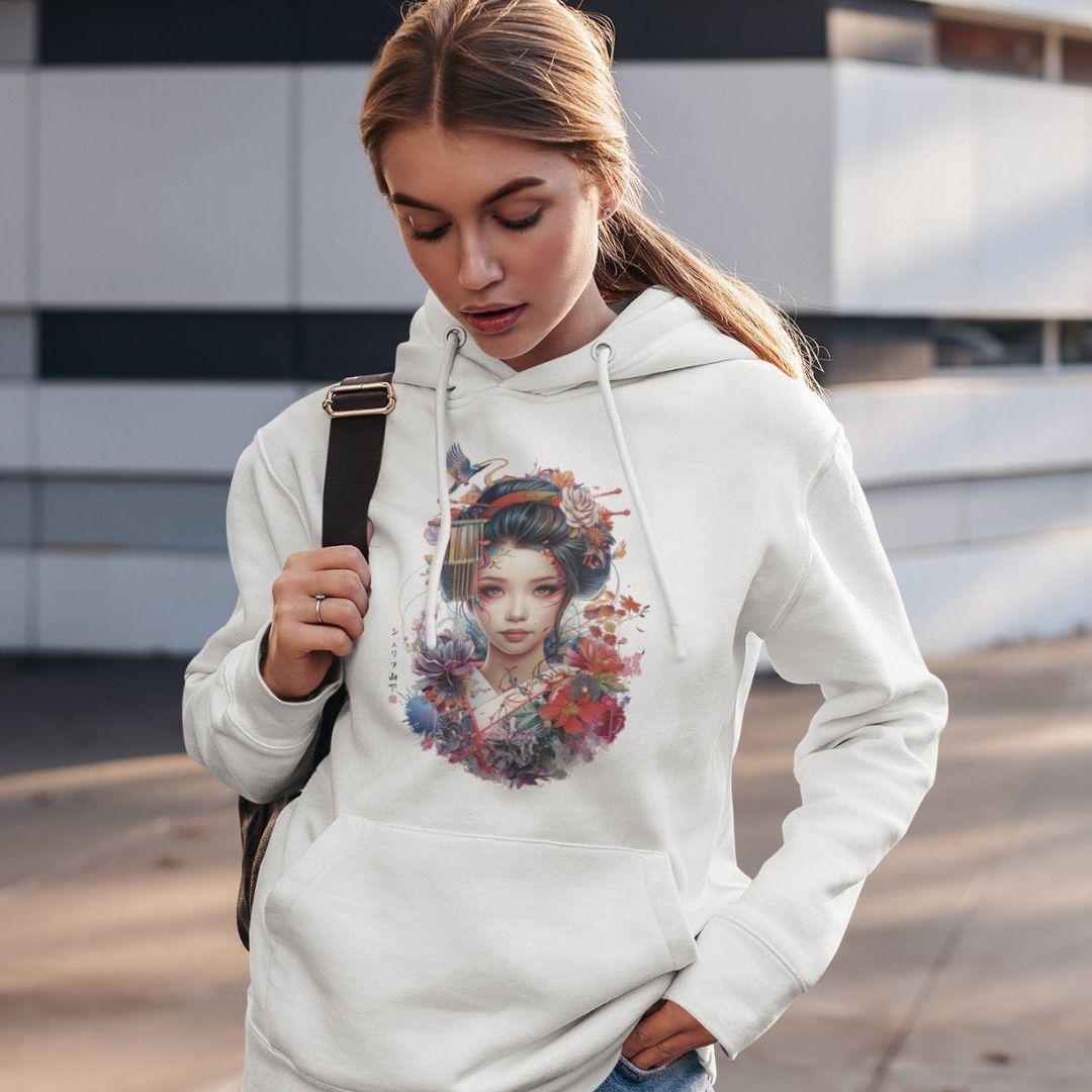 GEISHA – Visible Sign Hoodie (Unisex, Off-White, Frontprint) | YAMASHITA