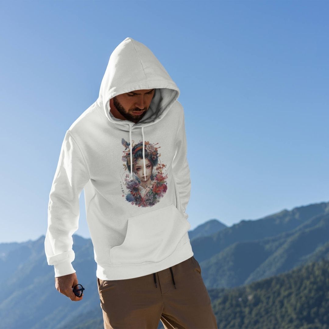 GEISHA – Visible Sign Hoodie (Unisex, Off-White, Frontprint) | YAMASHITA