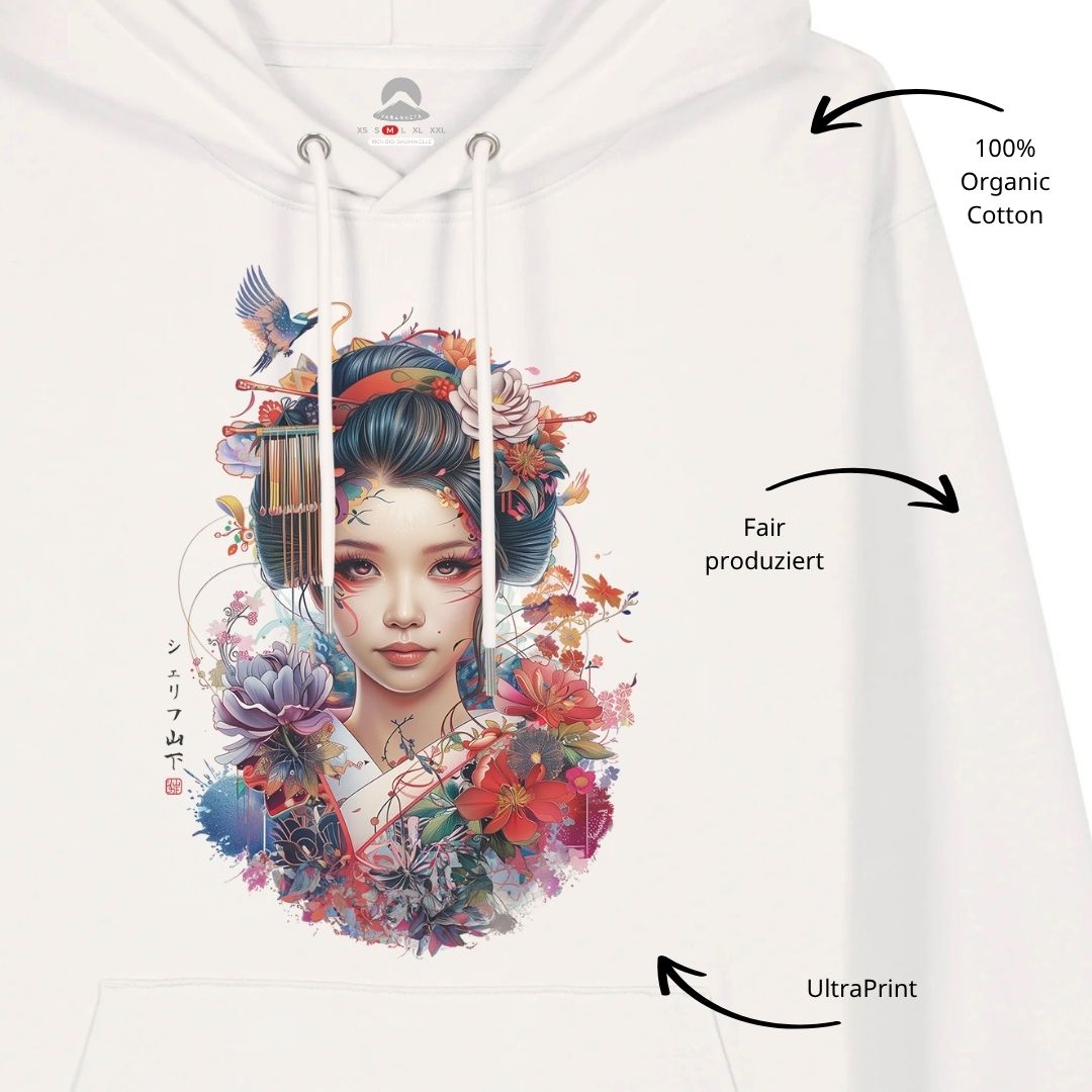 GEISHA – Visible Sign Hoodie (Unisex, Off-White, Frontprint) | YAMASHITA