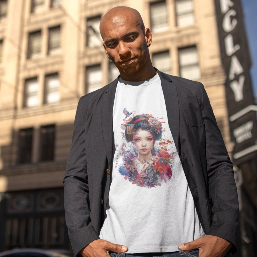 GEISHA – Visible Sign T-Shirt (Herren, Weiß) | YAMASHITA