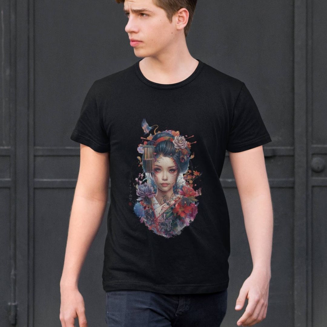 GEISHA – Visible Sign T-Shirt (Herren, Schwarz) | YAMASHITA