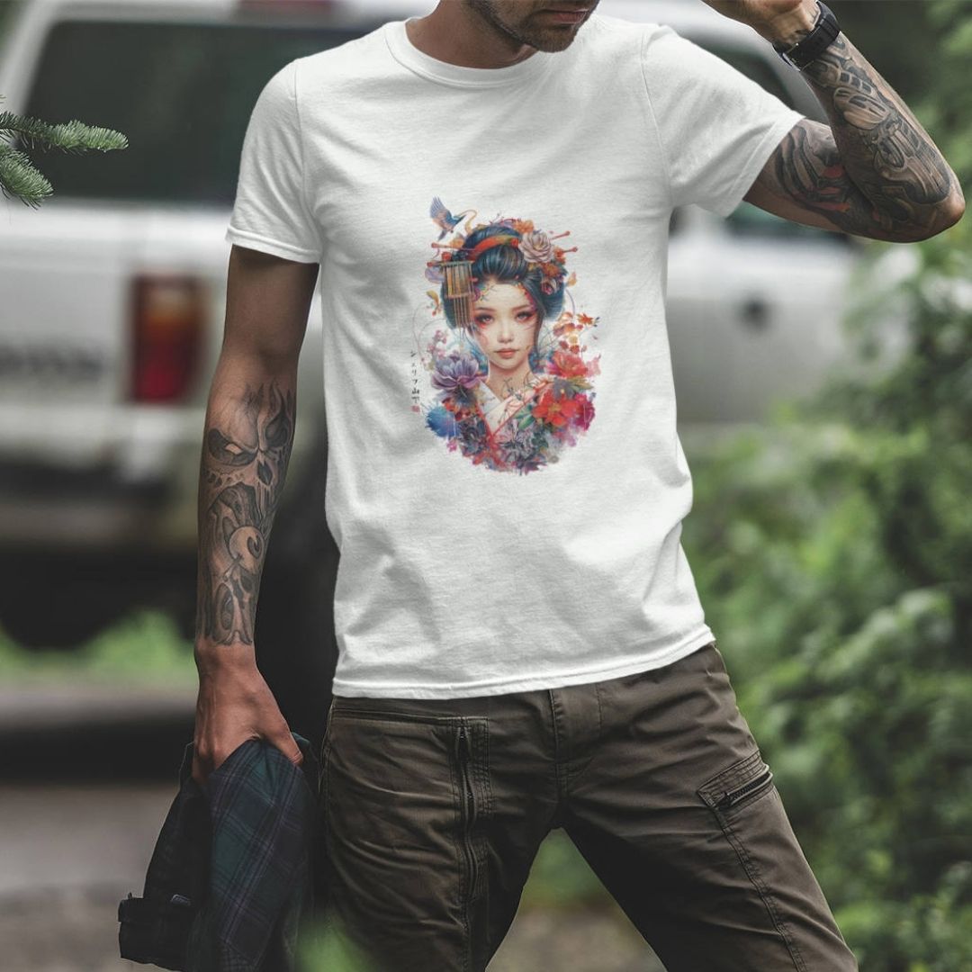 GEISHA – Visible Sign T-Shirt (Herren, Weiß) | YAMASHITA