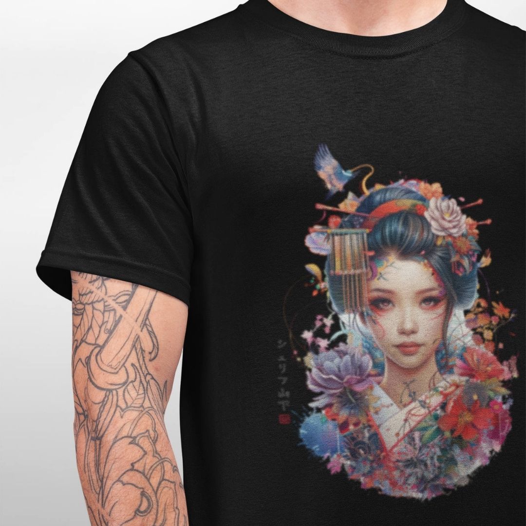 GEISHA – Visible Sign T-Shirt (Herren, Schwarz) | YAMASHITA