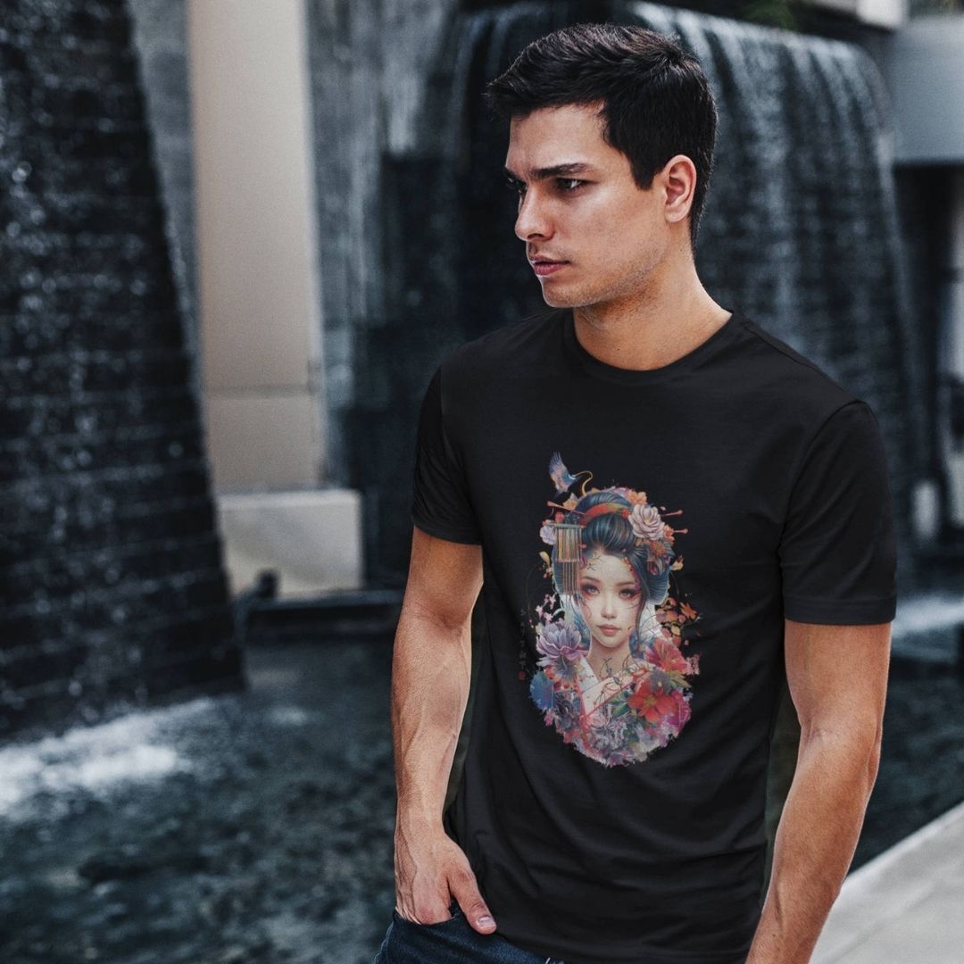 GEISHA – Visible Sign T-Shirt (Herren, Schwarz) | YAMASHITA