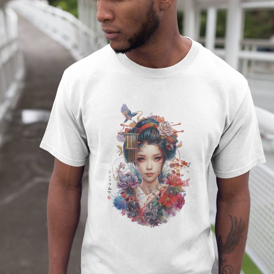 GEISHA – Visible Sign T-Shirt (Herren, Weiß) | YAMASHITA
