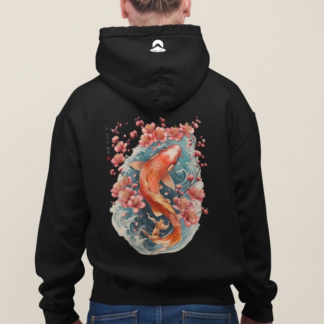 KOI – Visible Sign Hoodie (Unisex, Schwarz, Backprint) | YAMASHITA