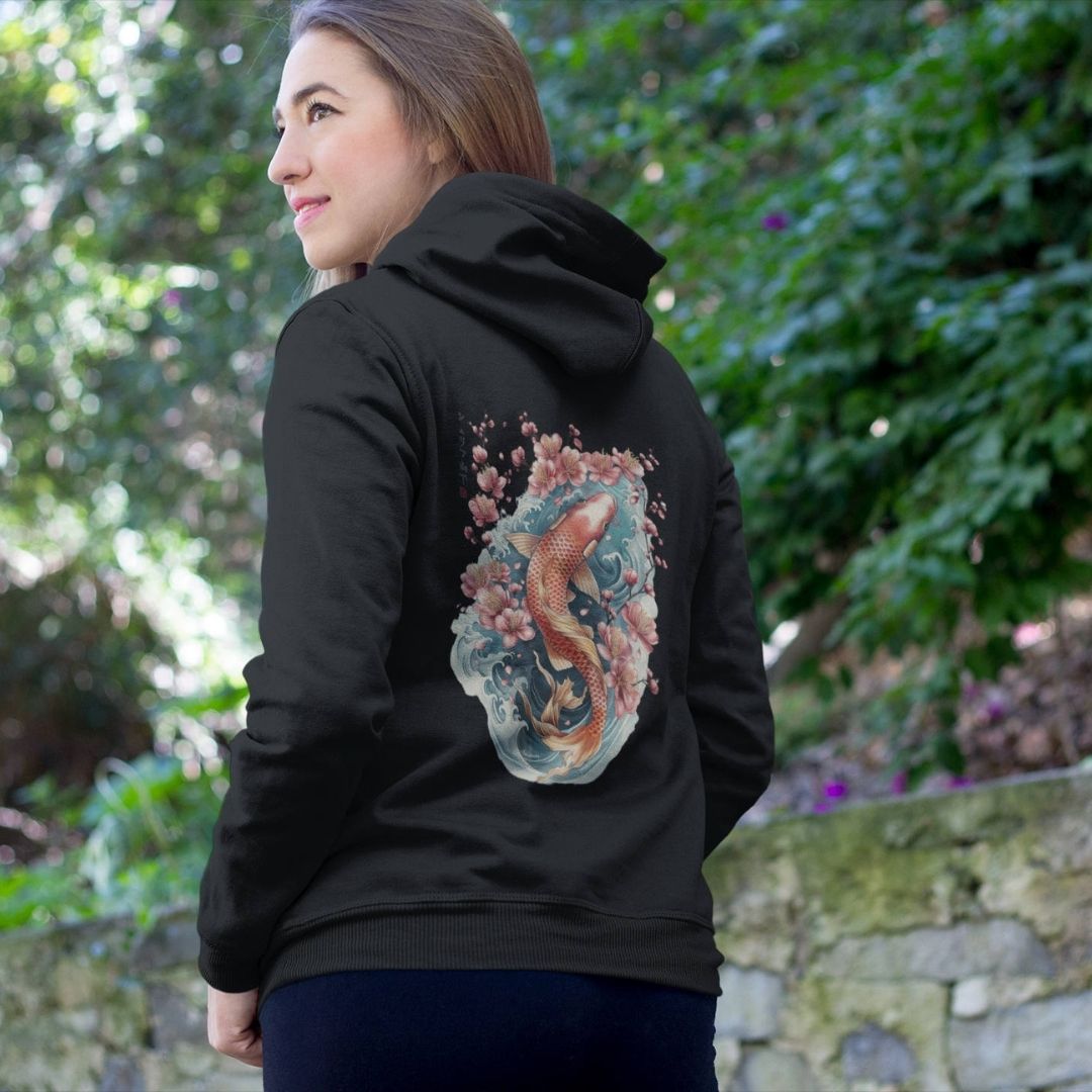 KOI – Visible Sign Hoodie (Unisex, Schwarz, Backprint) | YAMASHITA